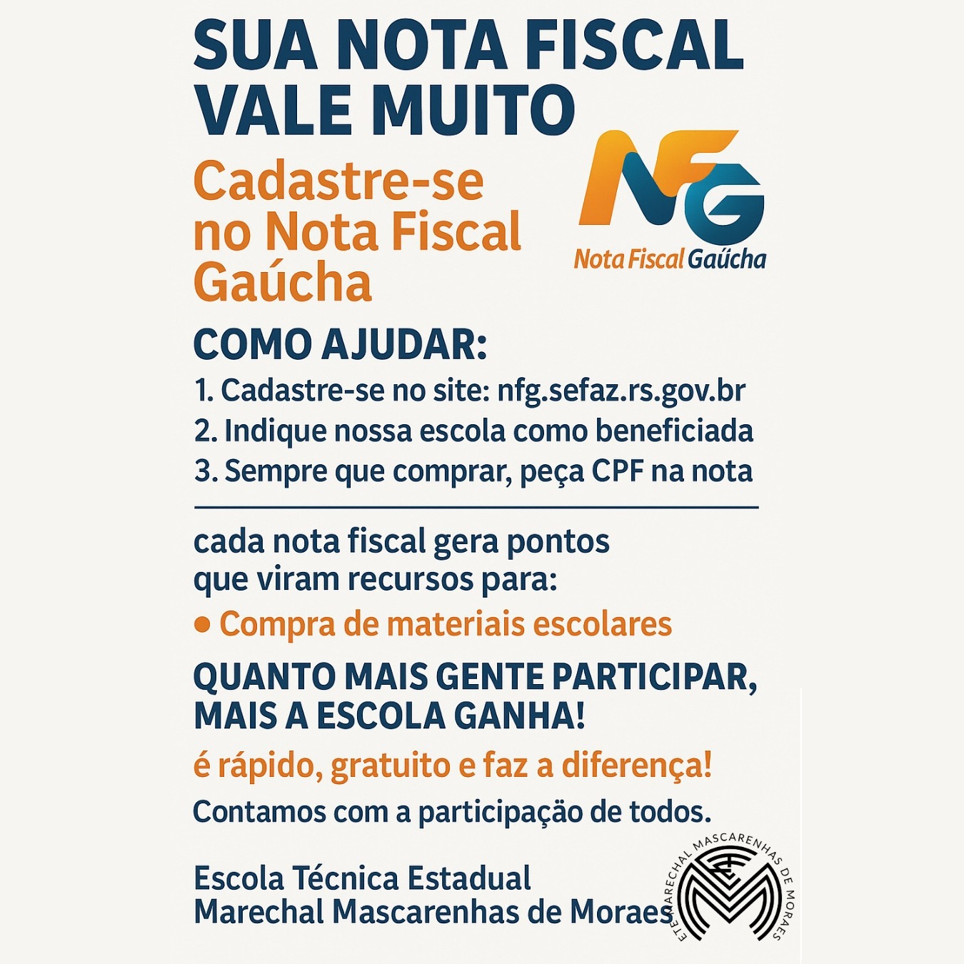 Cadastre a nossa escola para ela ganhar!